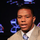 Running back Ray Rice addresses a news conference at the Baltimore Ravens’ training center on May 23, 2014, in Owings Mills, Md.
Rob Carr/Getty Images